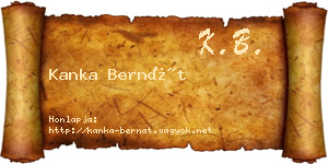 Kanka Bernát névjegykártya